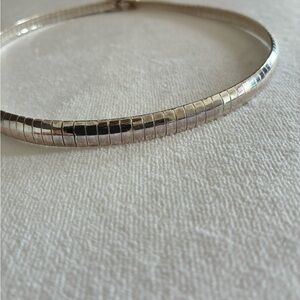 Vintage-Style Italian Stainless Steel Omega Necklace